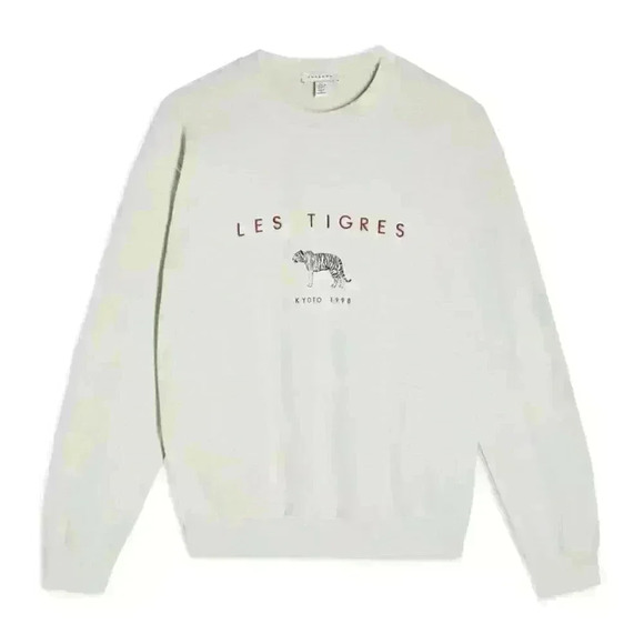 TOPSHOP Les Tigres Crewneck Embroidered Sweatshirt - Picture 2 of 15